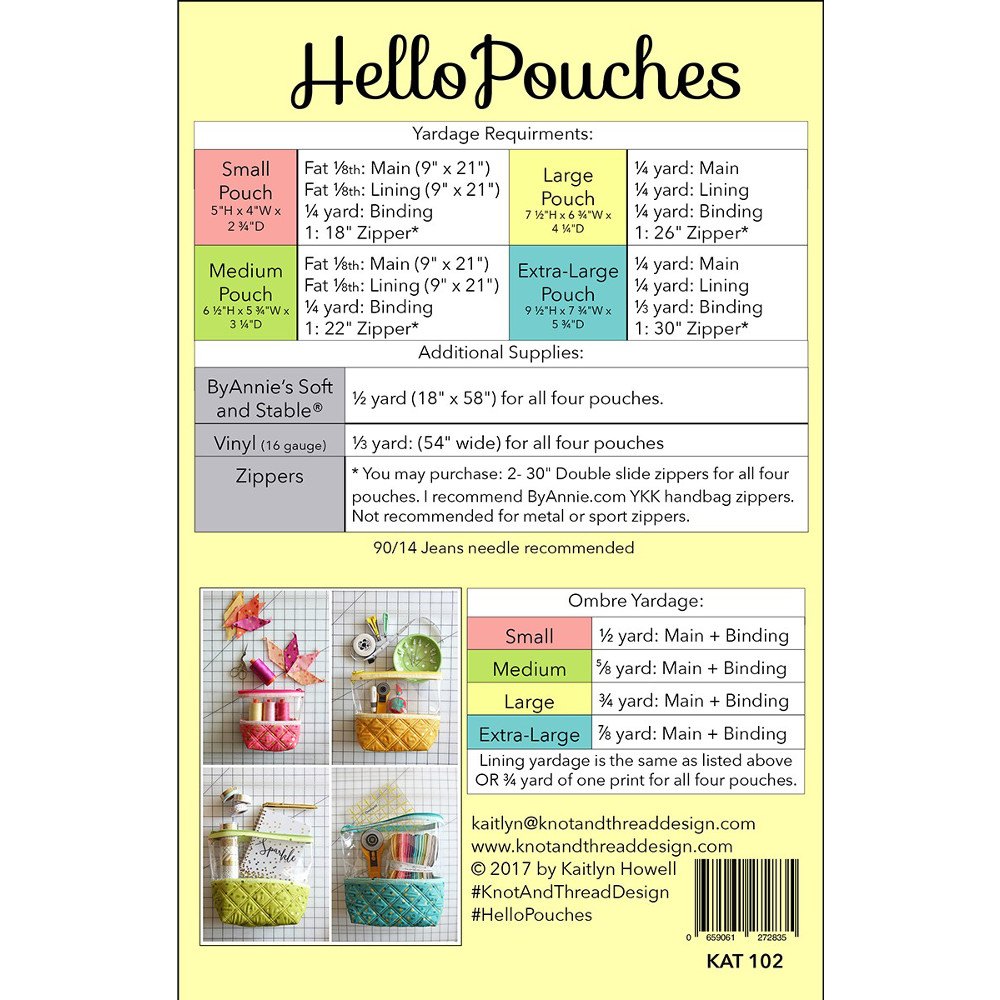 Hello Pouches Pattern image # 44315