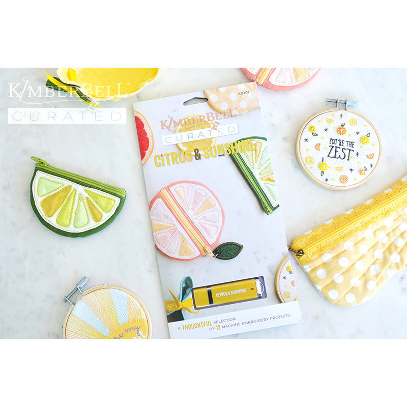 Kimberbell Curated Citrus & Sunshine 12 Embroidery Patterns image # 67739
