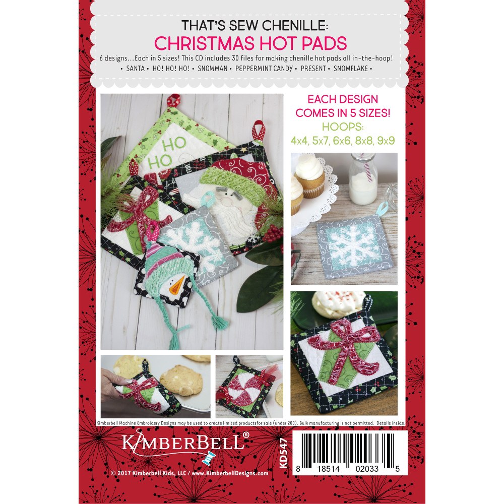 That's Sew Chenille Christmas Hot Pads Embroidery CD image # 43426