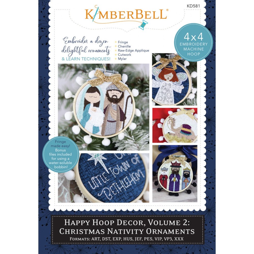 Christmas Nativity Ornaments, Machine Embroidery Pattern CD image # 56352