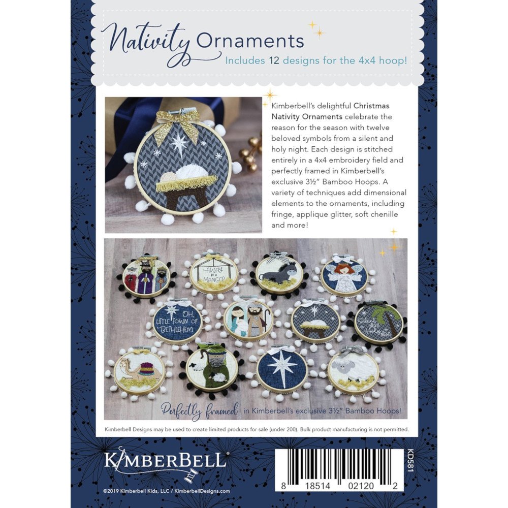 Christmas Nativity Ornaments, Machine Embroidery Pattern CD image # 56354