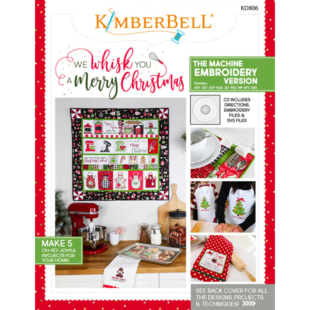 We Whisk You A Merry Christmas, Machine Embroidery Pattern CD image # 54668