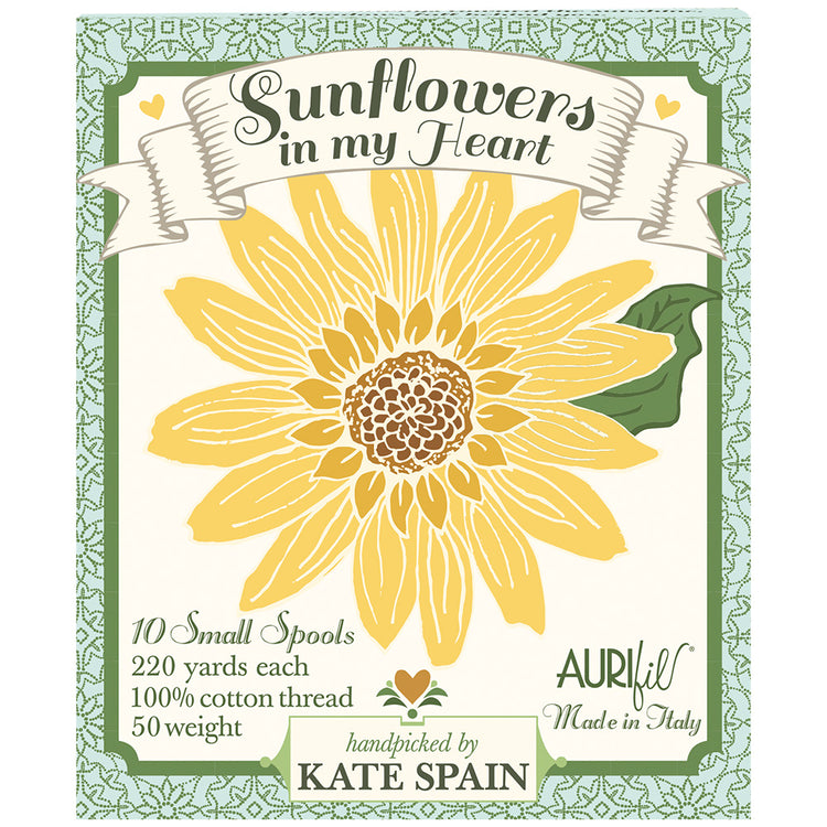 Aurifil Sunflowers in My Heart 10 Spool Thread Collection image # 118468