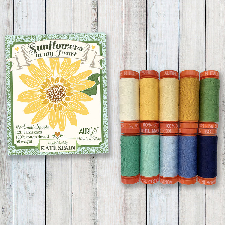 Aurifil Sunflowers in My Heart 10 Spool Thread Collection image # 118470