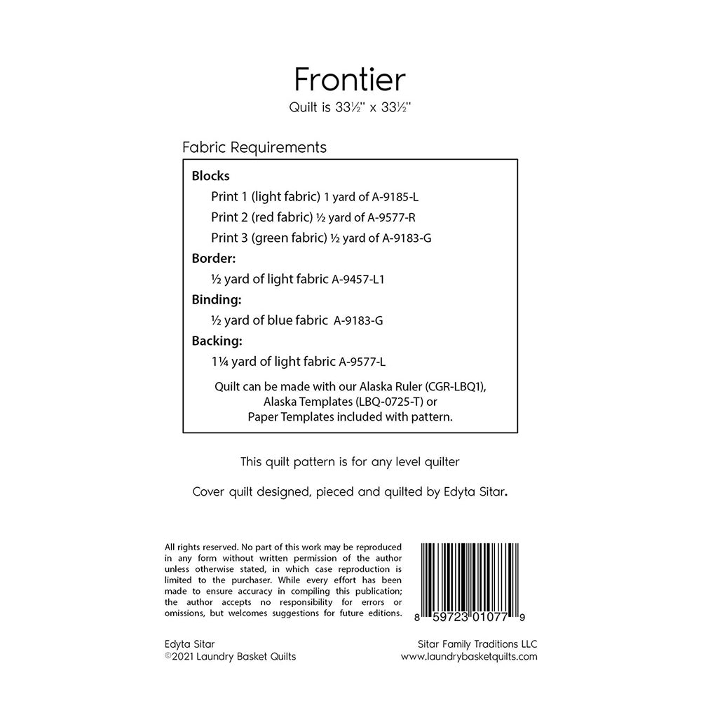 Frontier Design Pattern Frontier Quilt Pattern