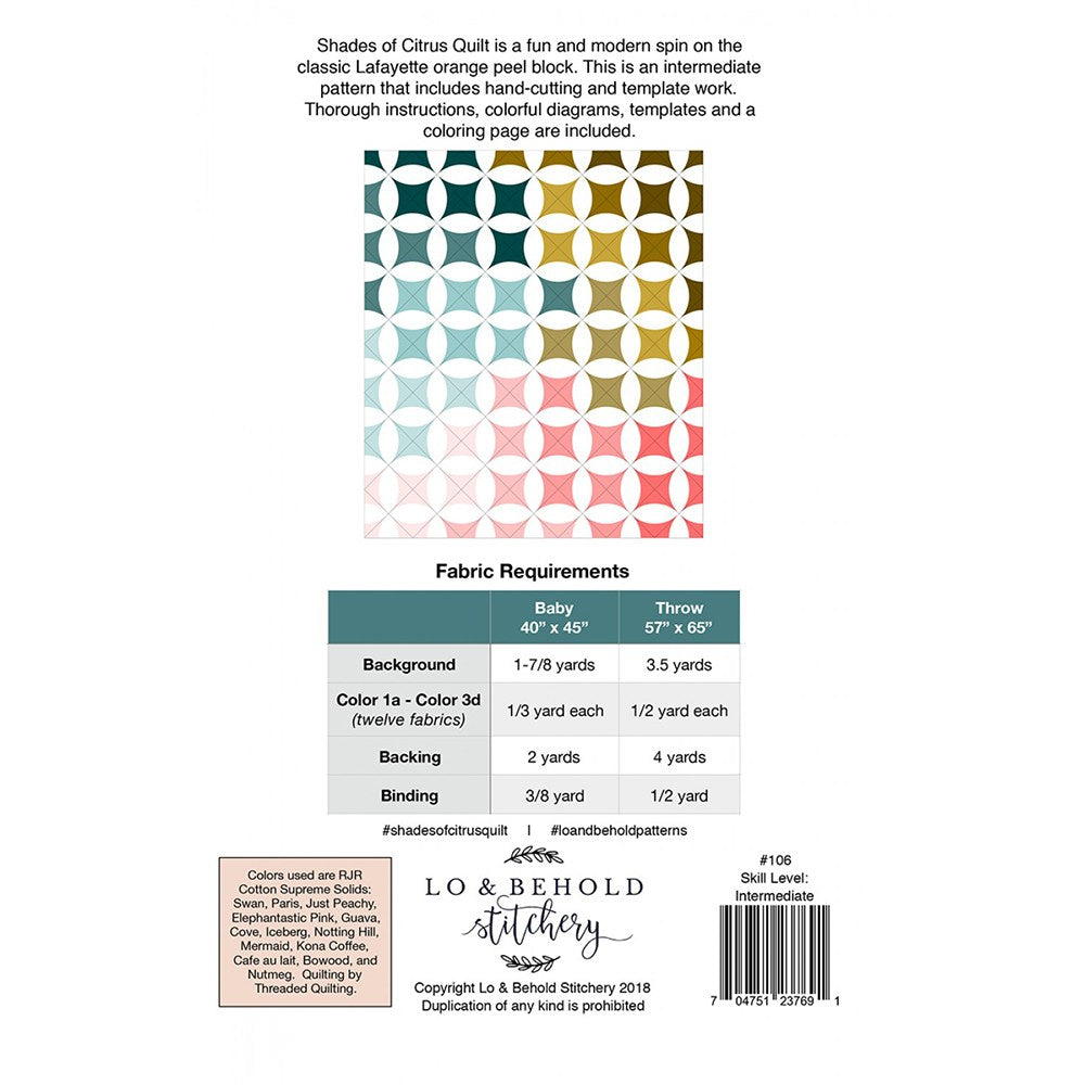 Shades Of Citrus Quilt Pattern image # 70142