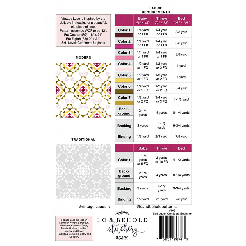 Vintage Lace Quilt Pattern image # 70149