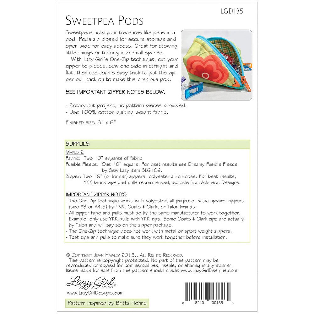 Sweetpea Pods Pattern, Lazy Girl Designs image # 35610