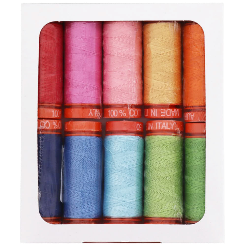 Aurifil, 10 Spool, Happy Colors Thread Collection - 220yds (50wt) image # 94185