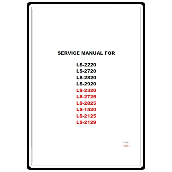 Service Manual, Brother LS2125 image # 22140