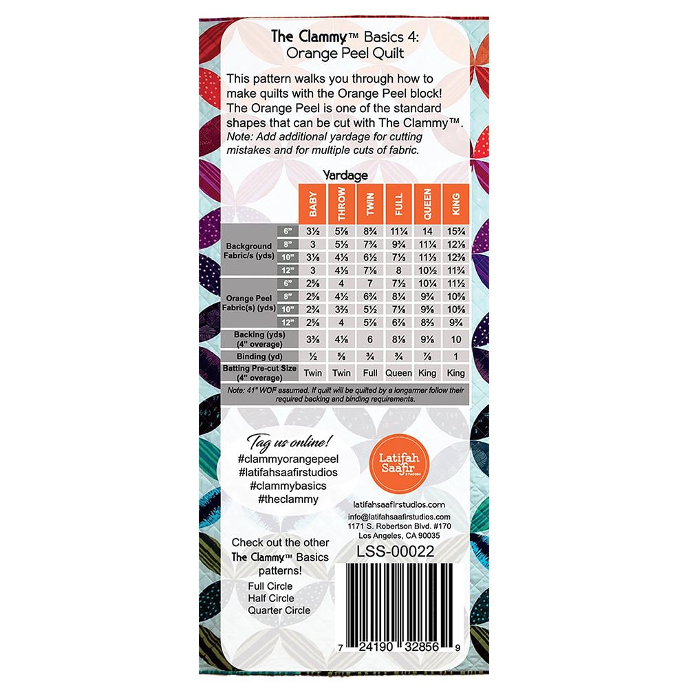 Latifah Saafir, The Clammy Basics 4: Orange Peel Quilt Pattern image # 59197