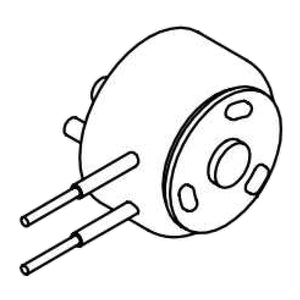 A black and white line drawing of a Rotary Solenoid Complete.