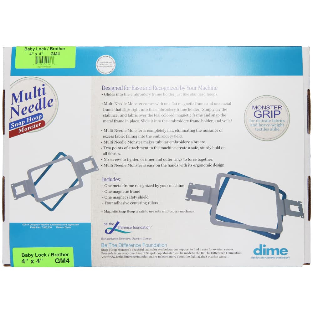 Dime, 4" x 4" Multi Needle Snap Hoop Monster- Babylock and Brother image # 89843
