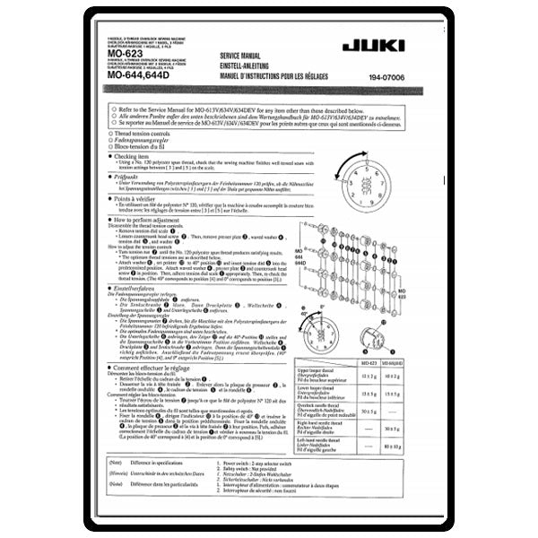 Service Manual, Juki MO-623 image # 10529