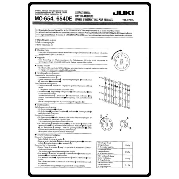 Service Manual, Juki MO-654 image # 10534