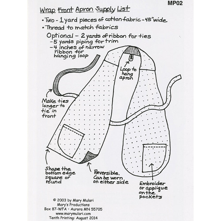 Snap Front Apron Pattern Wrap Front Apron Pattern, Mary Mulari Designs