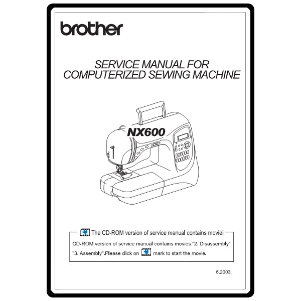 Service Manual, Brother NX600 image # 22147