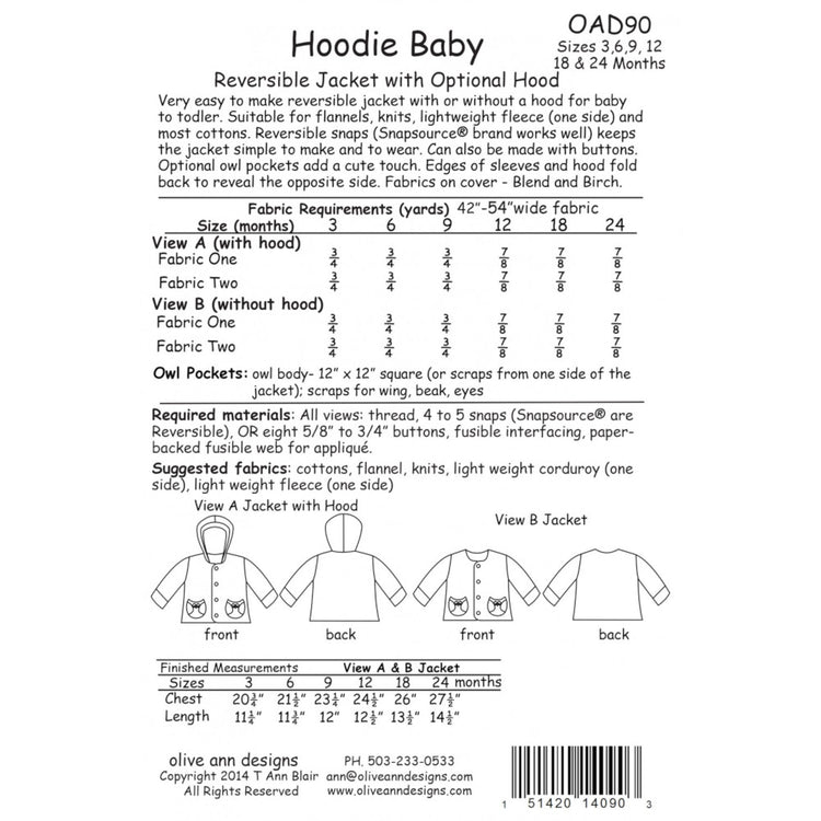 Hoodie Baby Pattern - 3-24 Months image # 55363