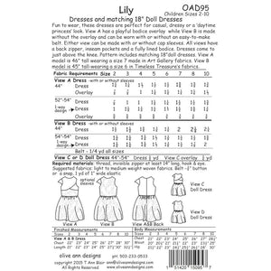Lily Dress Pattern with Matching Doll Dress image # 55360