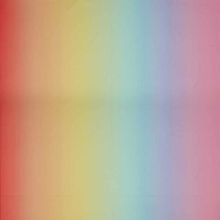 Pastel Rainbow Ombre fabric with soft gradients of coral pink, peach, yellow, mint green, aqua blue, lavender, and blush pink.