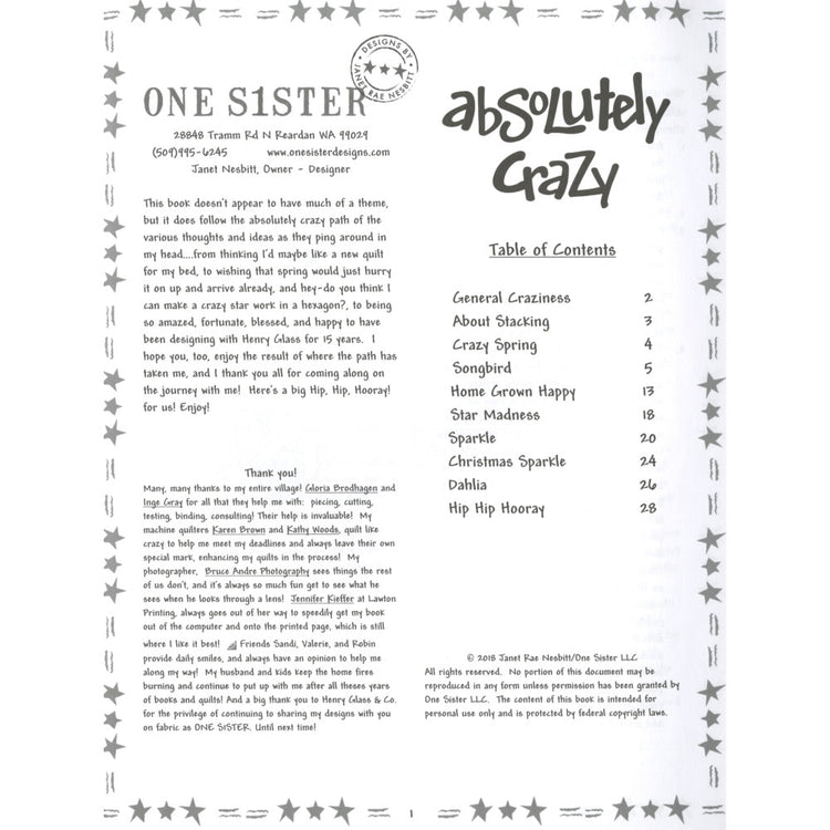 One S1ster Designs, Absolutely Crazy Quilt Book image # 57014