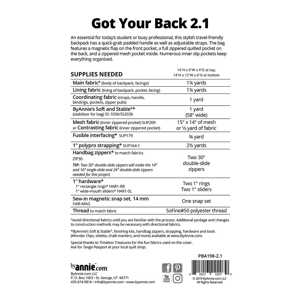 Got Your Back 2.1 Pattern image # 81866