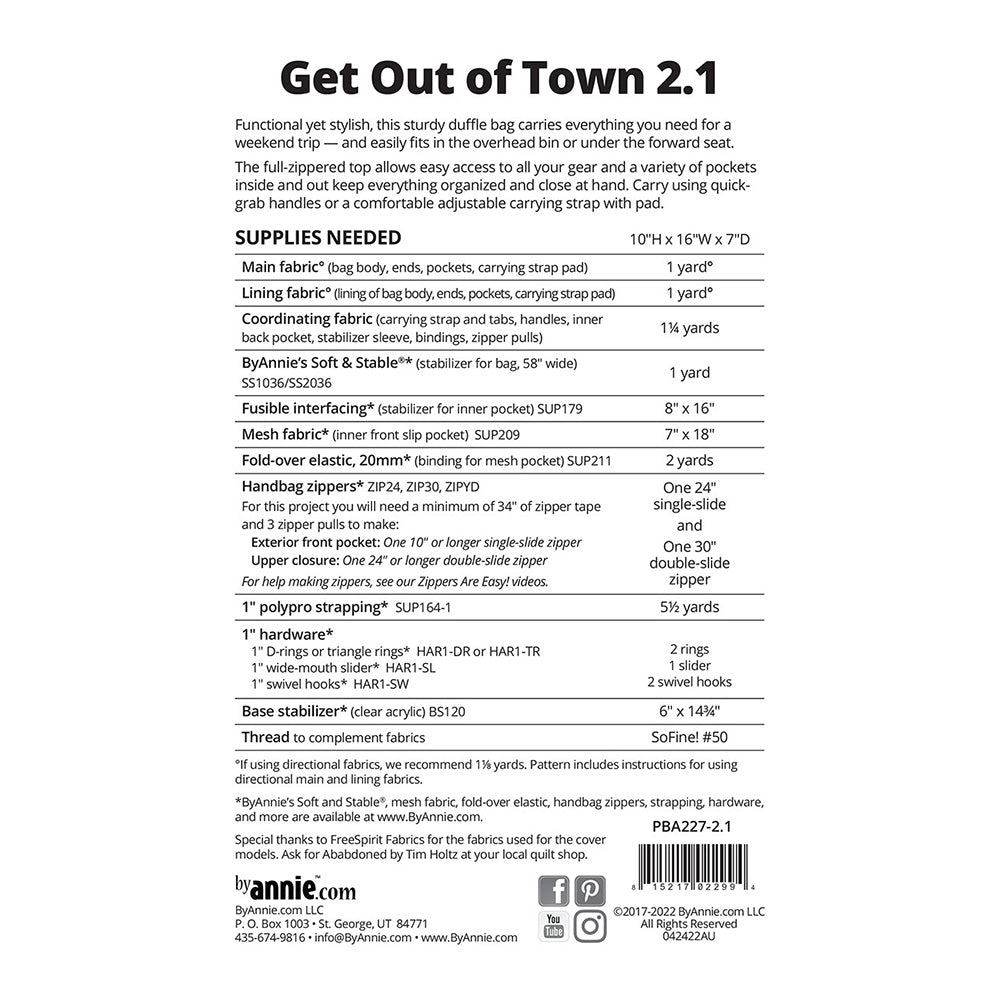 Get Out of Town Duffel 2.1 Pattern image # 105017