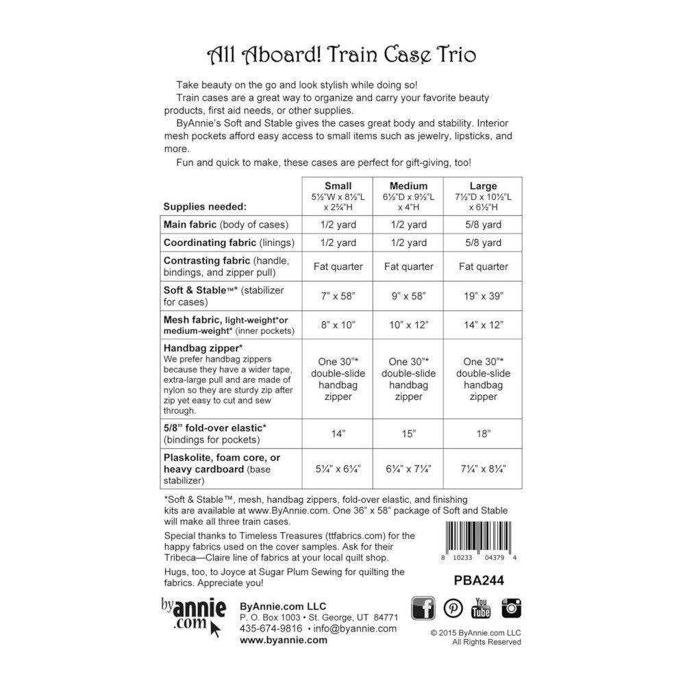 All Aboard! Train Case Trio Pattern image # 48708