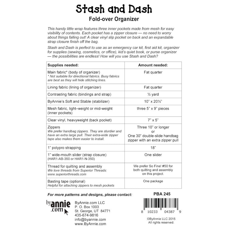 Stash and Dash Pattern image # 48803