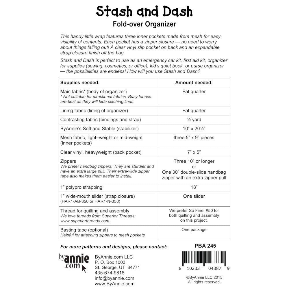 Stash and Dash Pattern image # 48803