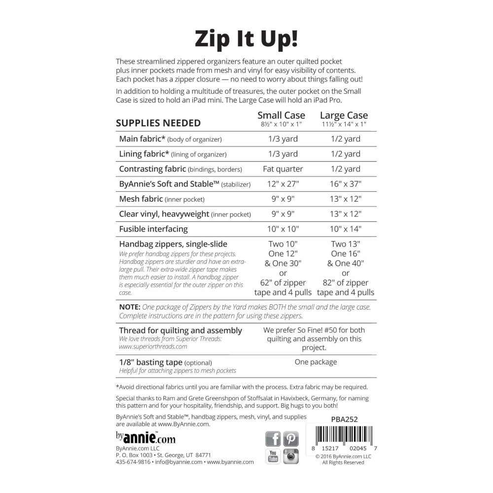 Zip It Up! Pattern image # 48829