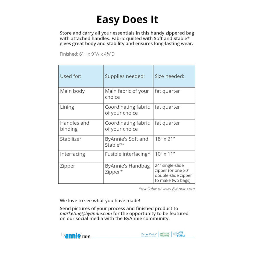 Easy Does It Bag Pattern image # 54627