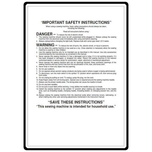 Service Manual, Brother Super Galaxie 2000 image # 12701