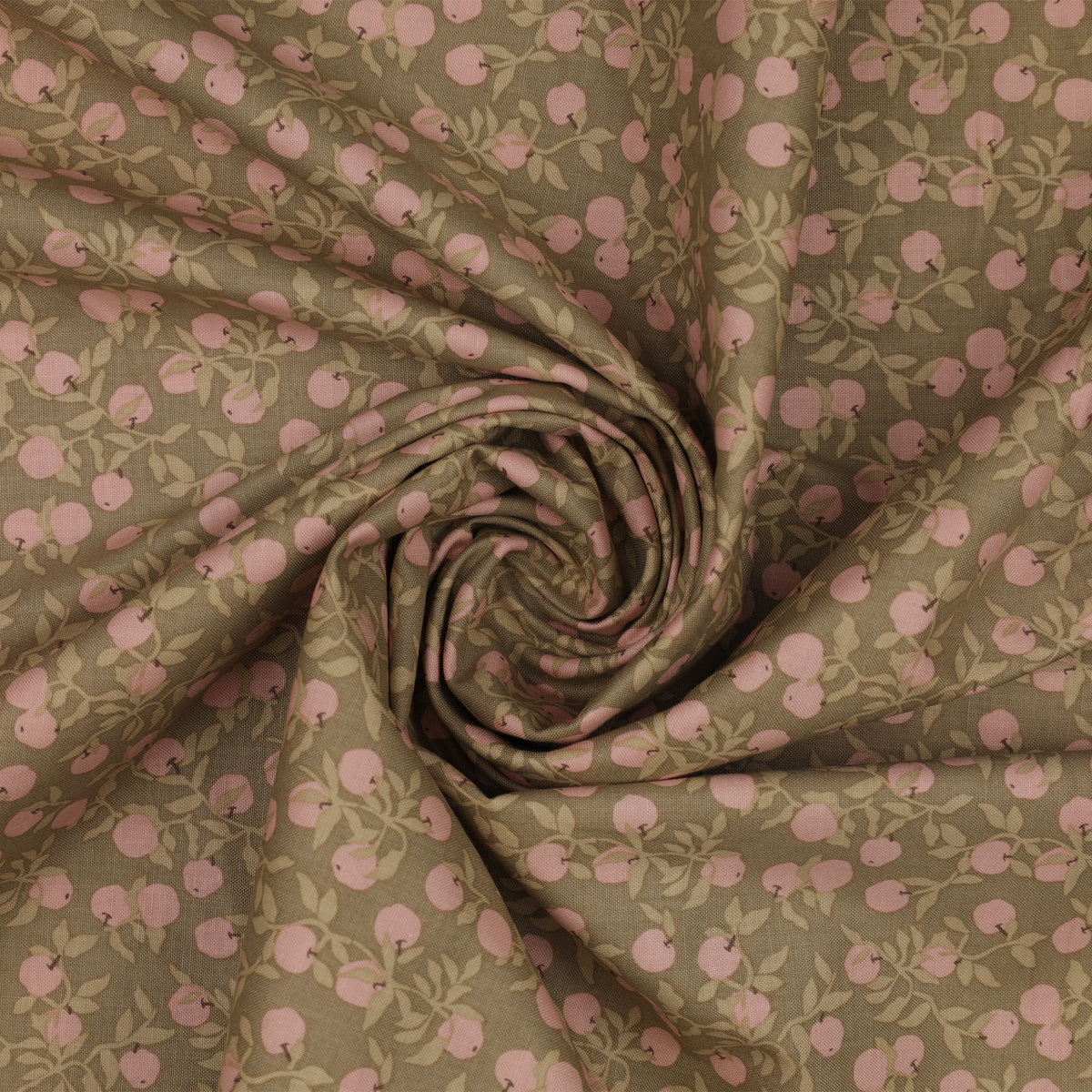 Primrose & Parsley Fabric Collection - Apples Dark Sage: swirled PCPR2683
