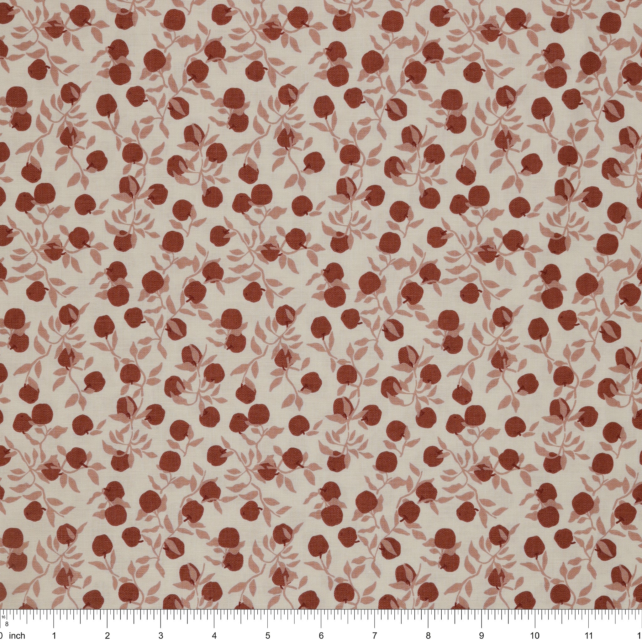 Primrose & Parsley Fabric Collection - Apples Natural: with ruler for scale PCPR26832