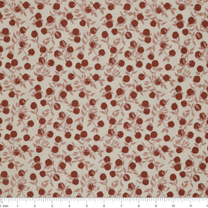 Primrose & Parsley Fabric Collection - Apples Natural: with ruler for scale PCPR26832