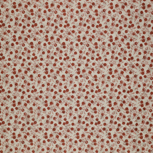 Primrose & Parsley Fabric Collection - Apples Natural: rust-red apples and dusty pink leafy branches on a cream background PCPR26832