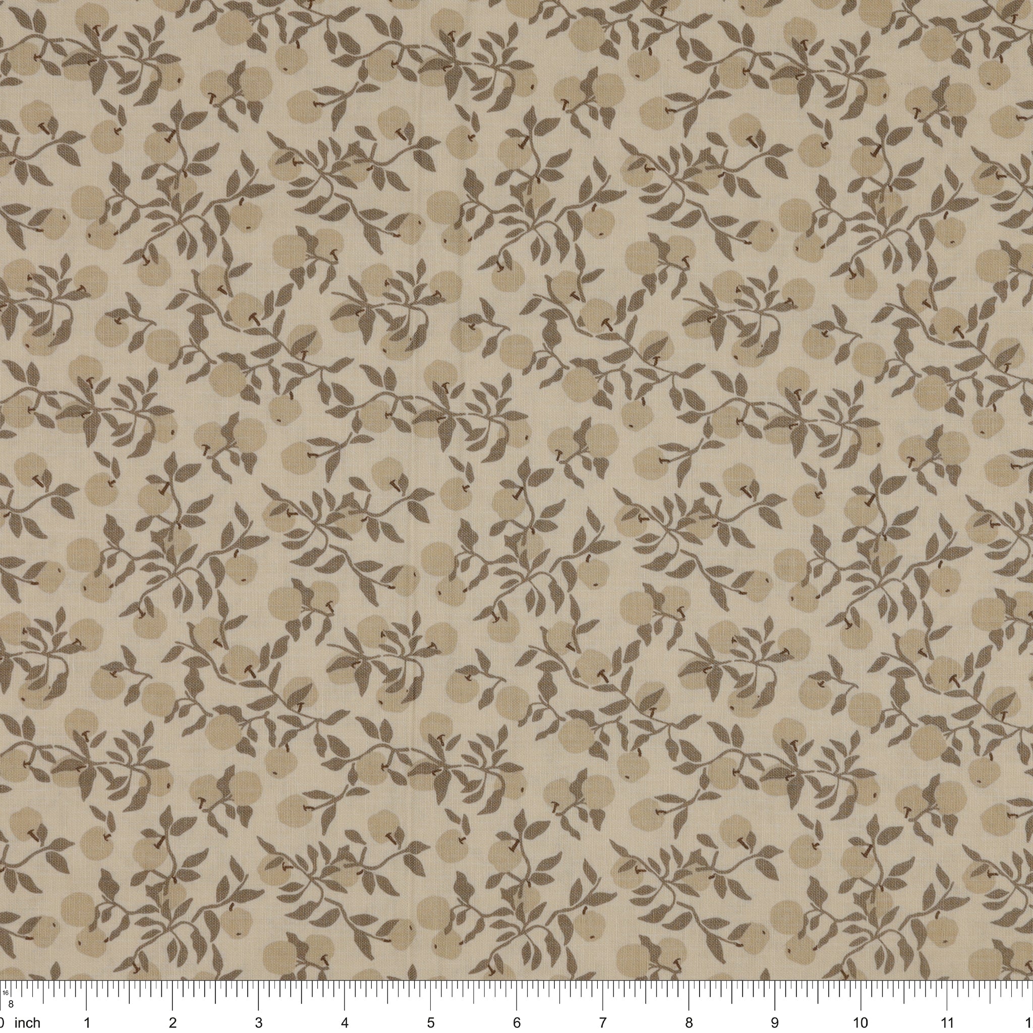 Primrose & Parsley Fabric Collection - Apples Light Sage: with ruler for scale PCPR26833