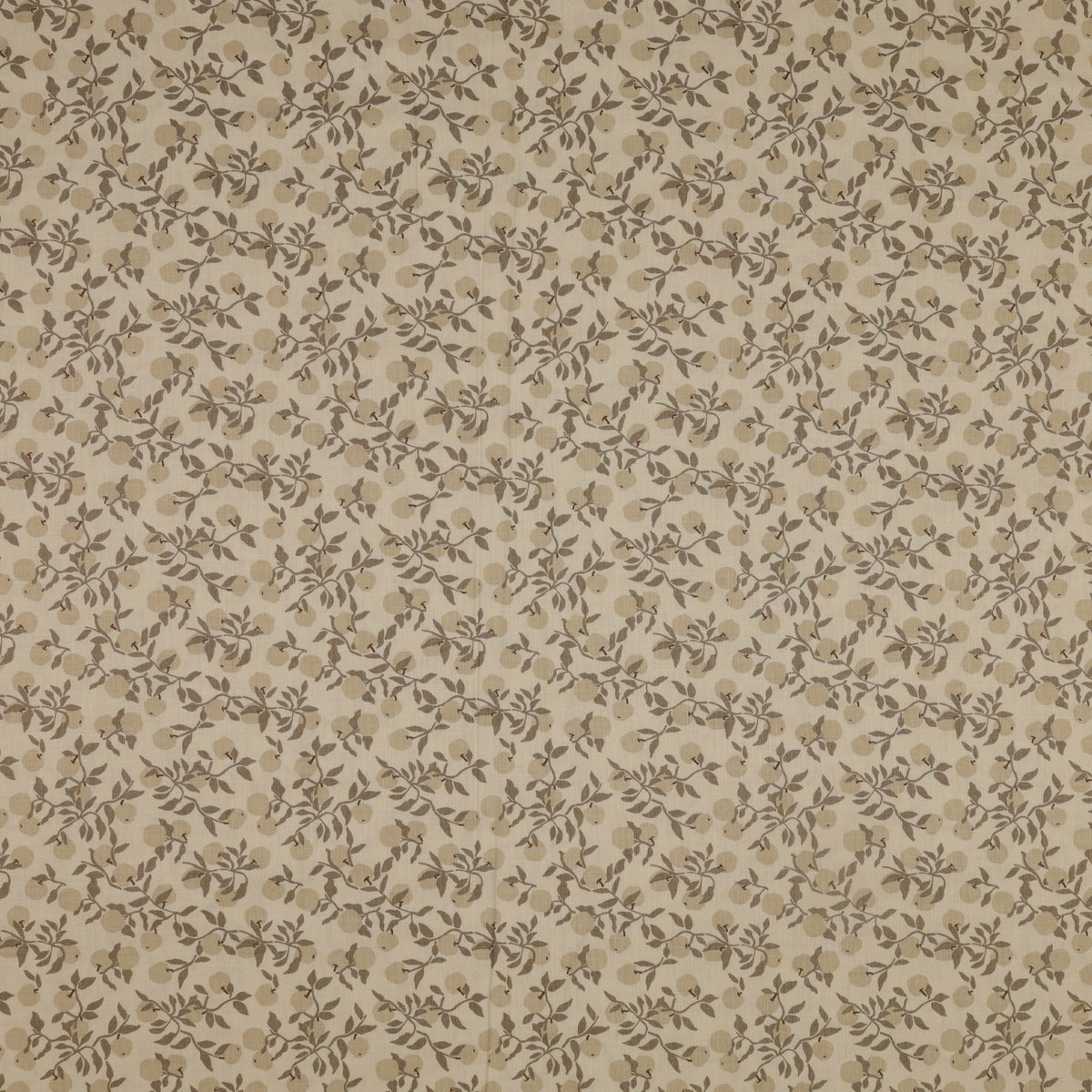 Primrose & Parsley Fabric Collection - Apples Light Sage: soft beige apples and sage-brown leafy branches on a light sage background PCPR26833