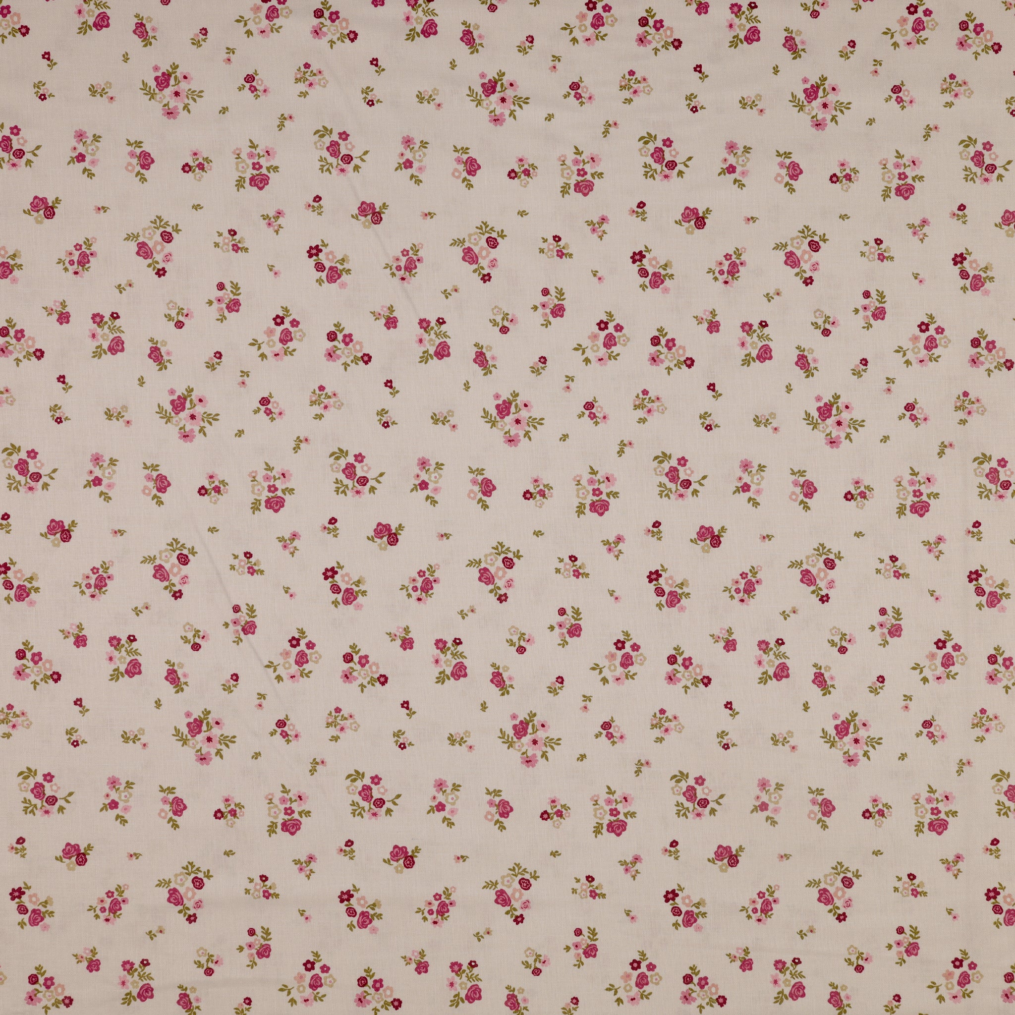 Primrose & Parsley Fabric Collection - Briar Rose Blush: small pink and magenta floral clusters with green leaves on a blush background PCPR26834