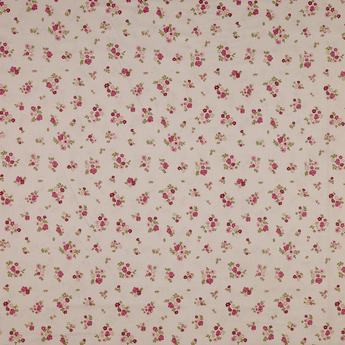 Primrose & Parsley Fabric Collection - Briar Rose Blush: small pink and magenta floral clusters with green leaves on a blush background PCPR26834