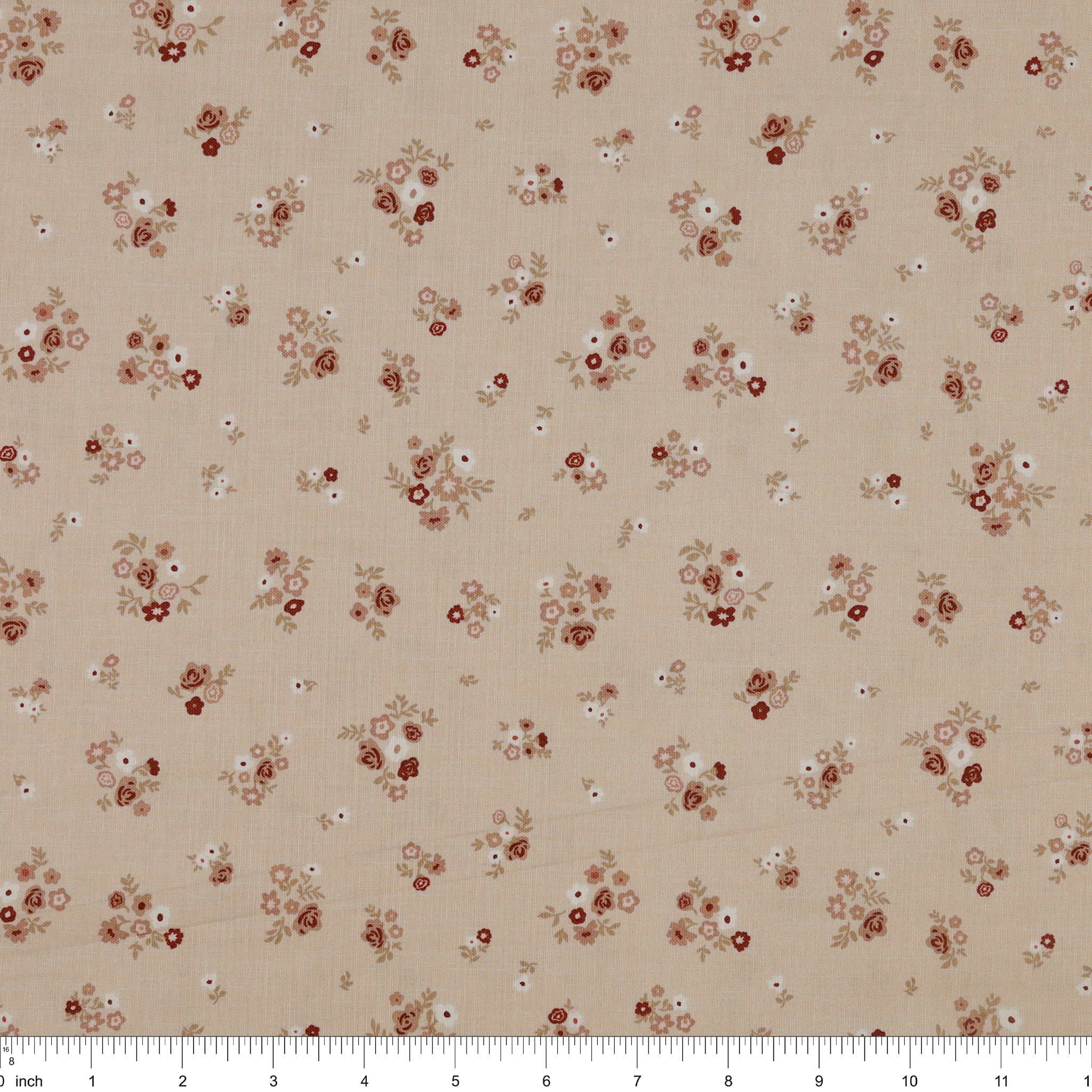 Primrose & Parsley Fabric Collection - Briar Rose Beige: with ruler for scale PCPR26836