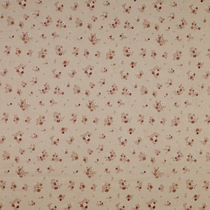 Primrose & Parsley Fabric Collection - Briar Rose Beige: small rust-red and blush floral clusters with tan leaves on a beige background PCPR26836