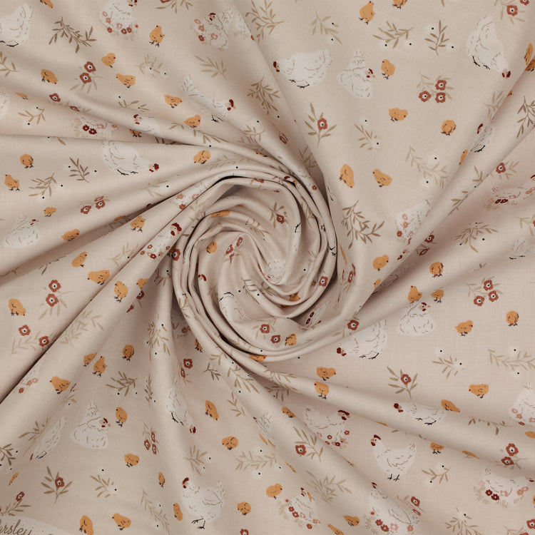 Primrose & Parsley Fabric Collection - Nesting Beige: swirled PCPR26837