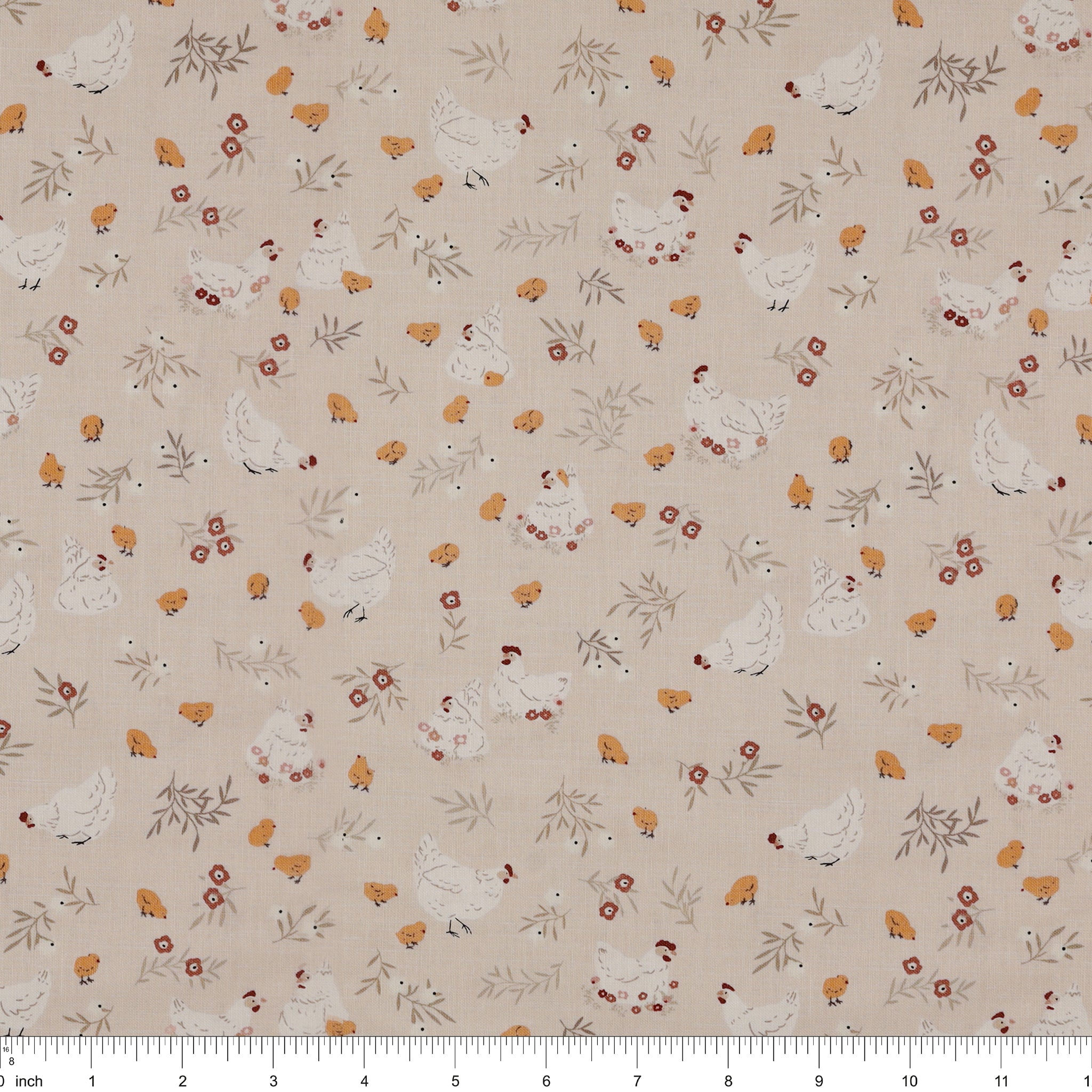 Primrose & Parsley Fabric Collection - Nesting Beige: with ruler for scale PCPR26837