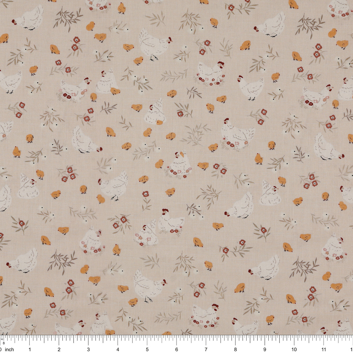 Primrose & Parsley Fabric Collection - Nesting Beige: with ruler for scale PCPR26837