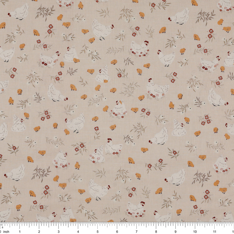 Primrose & Parsley Fabric Collection - Nesting Beige: with ruler for scale PCPR26837