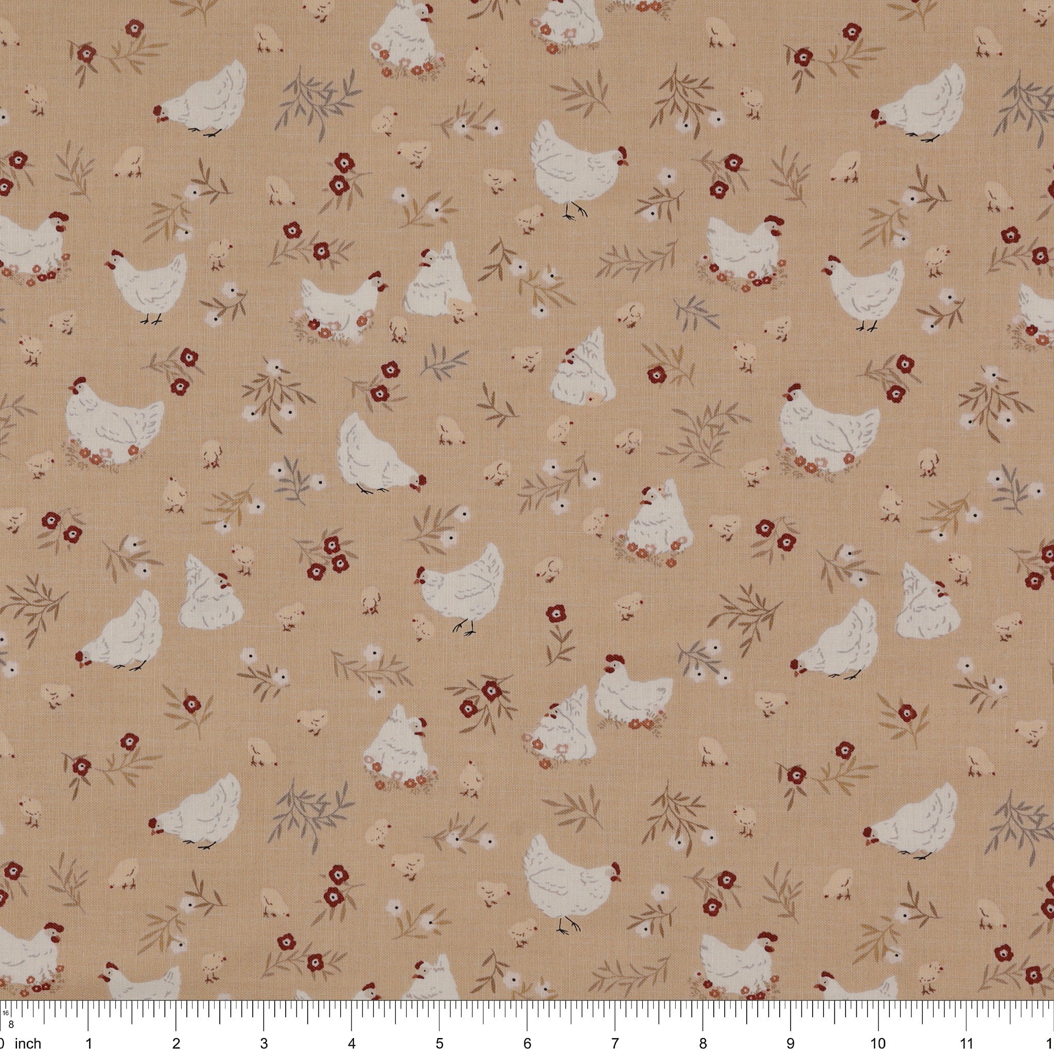Primrose & Parsley Fabric Collection - Nesting Carmel: with ruler for scale PCPR26838