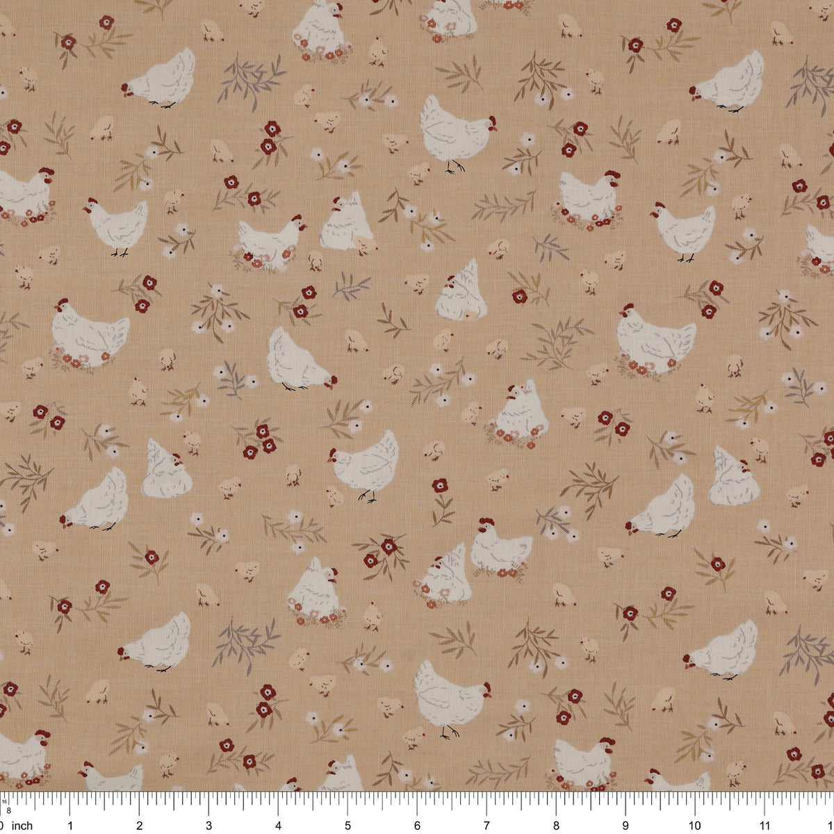 Primrose & Parsley Fabric Collection - Nesting Carmel: with ruler for scale PCPR26838