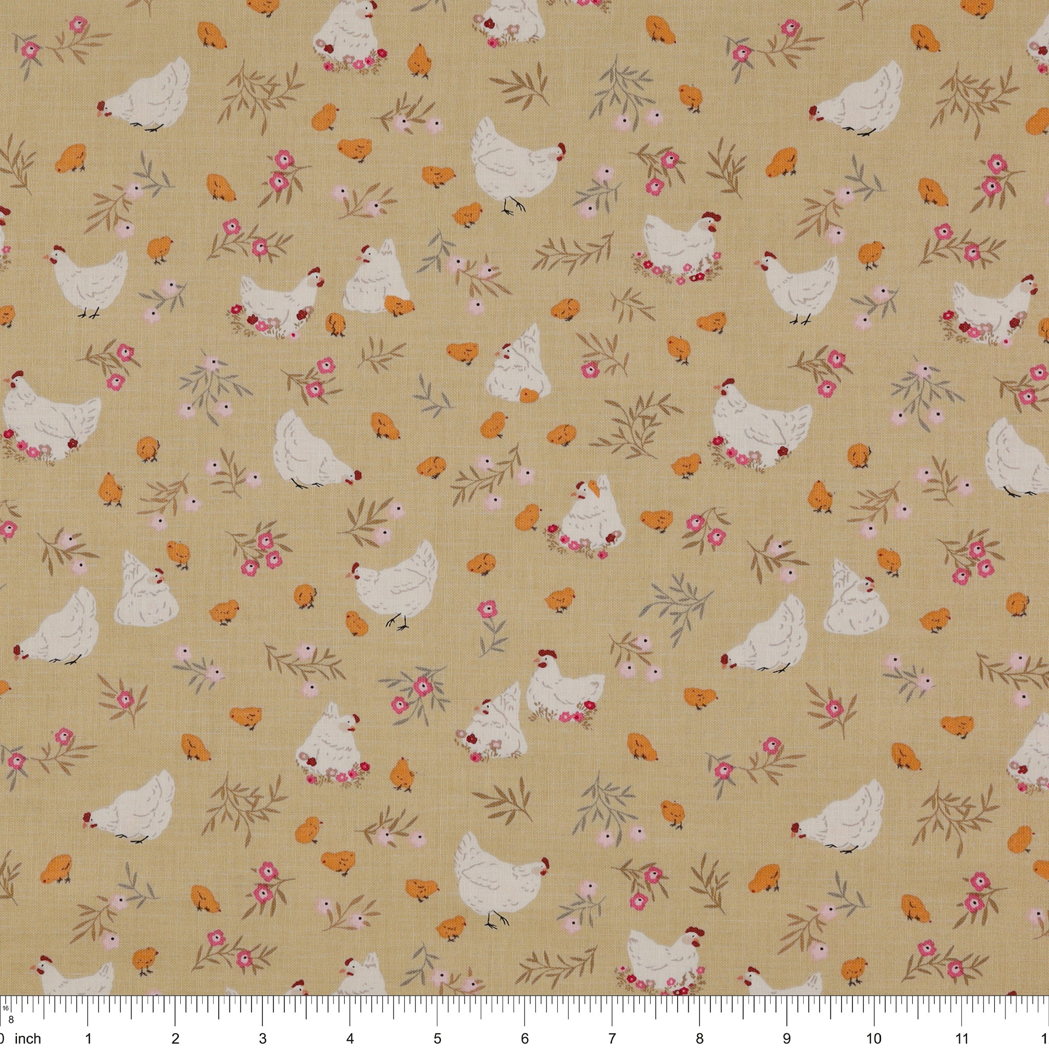 Primrose & Parsley Fabric Collection - Nesting Sage: with ruler for scale PCPR26839